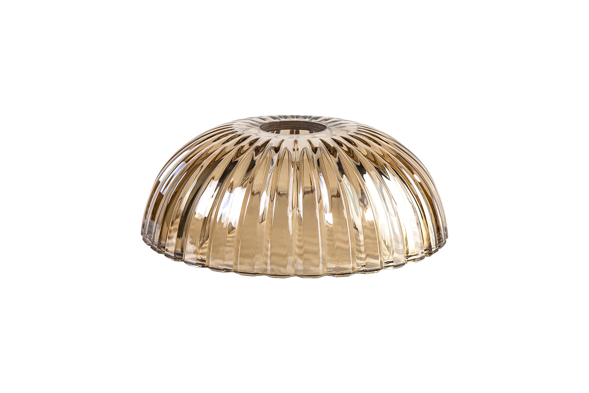 D0621  Gilda Shallow Dome 20cm Shell Effect Glass Shade Cognac